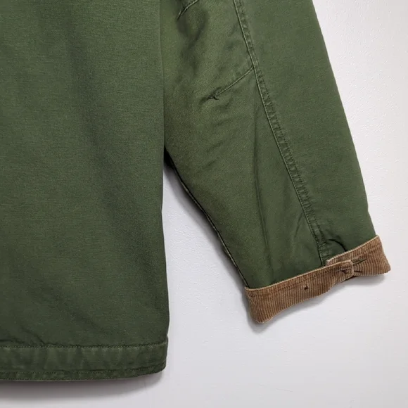 Vtg L.L. Bean Women's Adirondack Chore Barn Coat Corduroy Collar Forest Green Lg - Picture 15 of 15